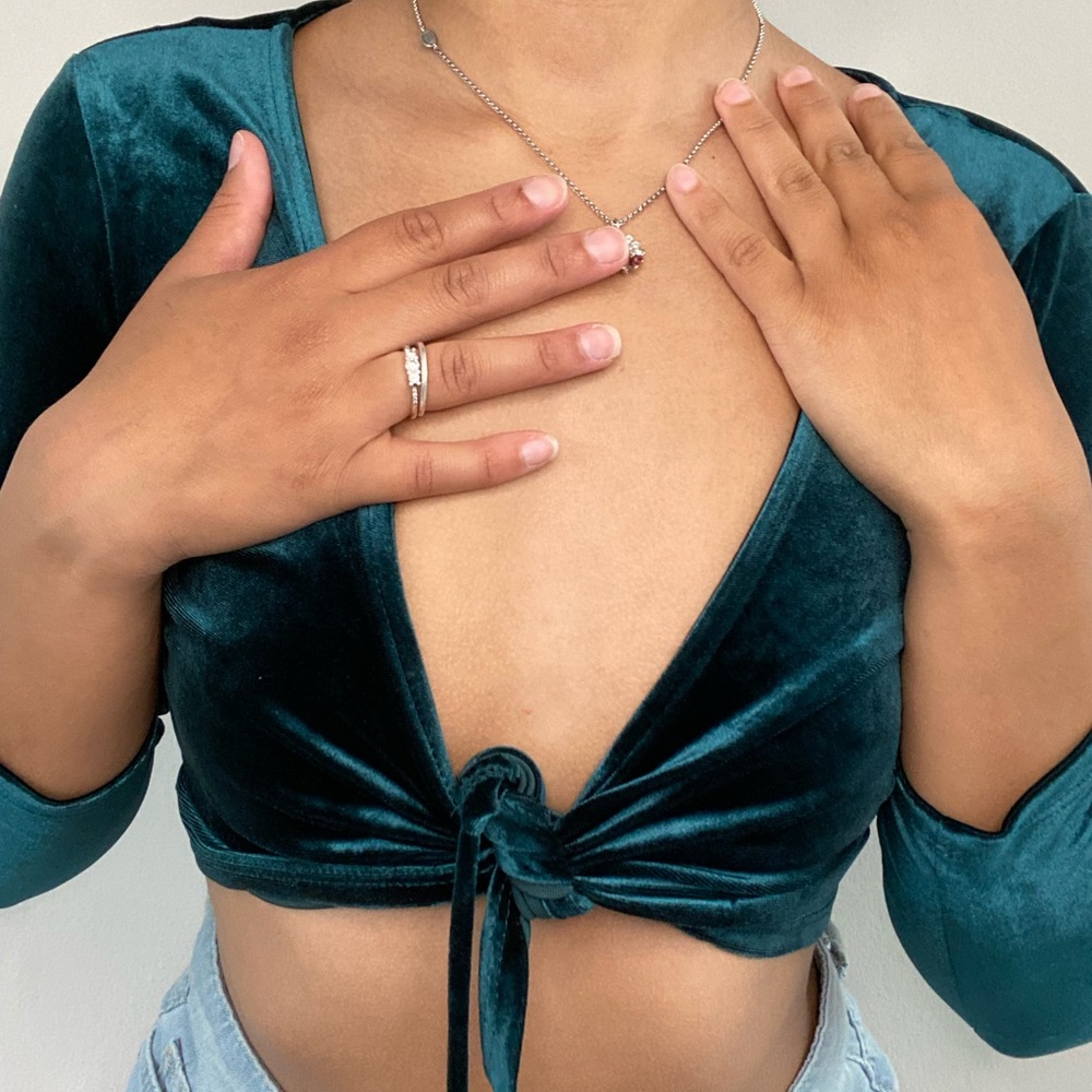 Emerald Green Suede Top